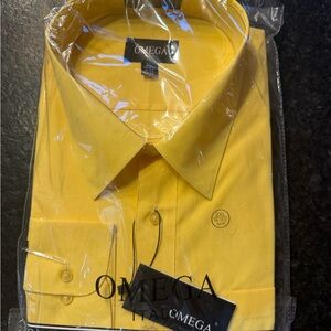 Omega Men's Yellow Dress Shirt NWT
